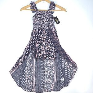 Art Class Walk Through Maxi Romper Girls XL‎ 14/16 Smocked Floral Boho Peasant